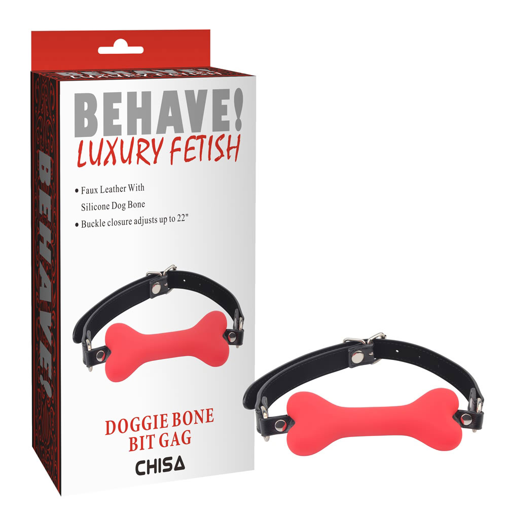 Doggle Bone Bit Gag-Rouge